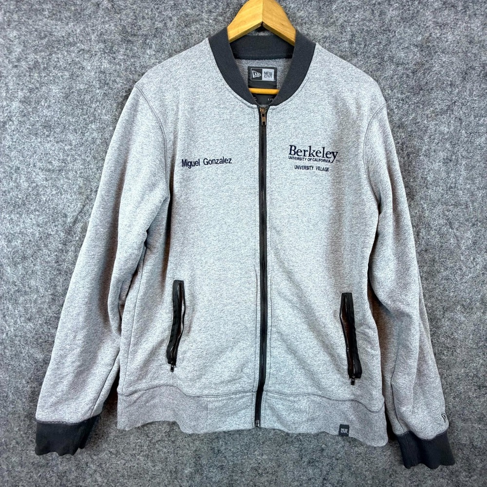 University of California Berkeley New Era Bomber Sweatshirt Mens L Preppy Miguel